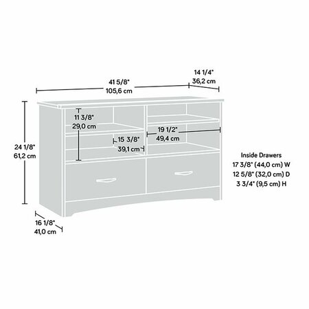 Sauder Beginnings Beginnings Tv Stand Cnc , Accommodates up to a 46 in. TV weighing 95 lbs 413045